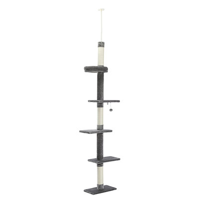 Interactive Adjustable 5-Tier Floor To Ceiling Cat Tower