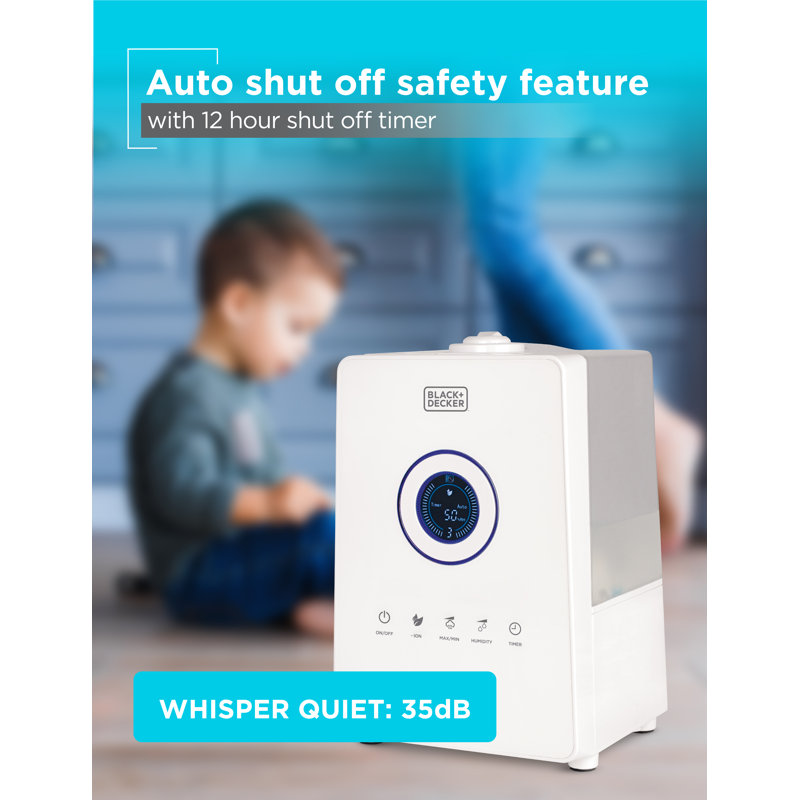 White Ultrasonic Humidifier with Remote and Digital Touch Panel