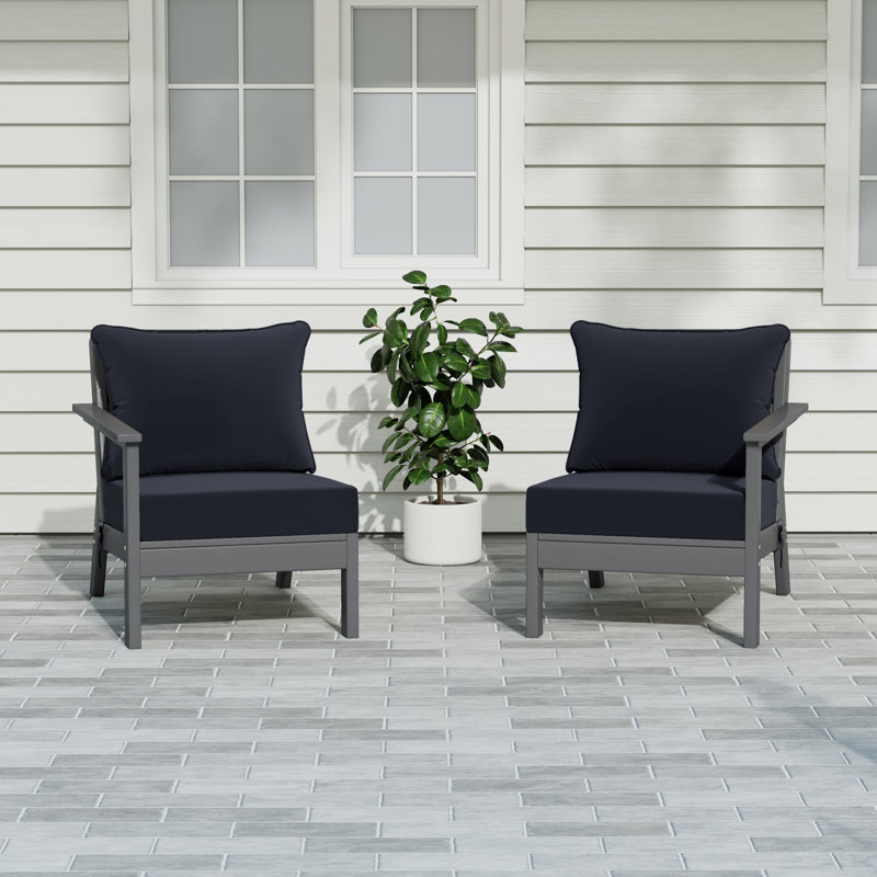 Ensemble de sièges profonds avec coussins, Marine, Grey