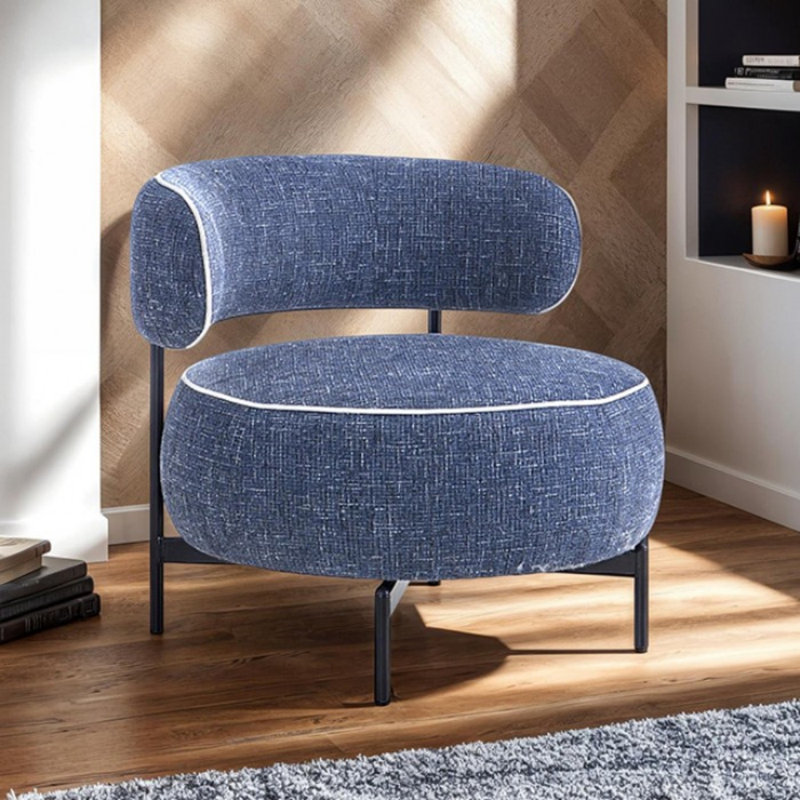 Mullins Swivel Chair, Blue/White