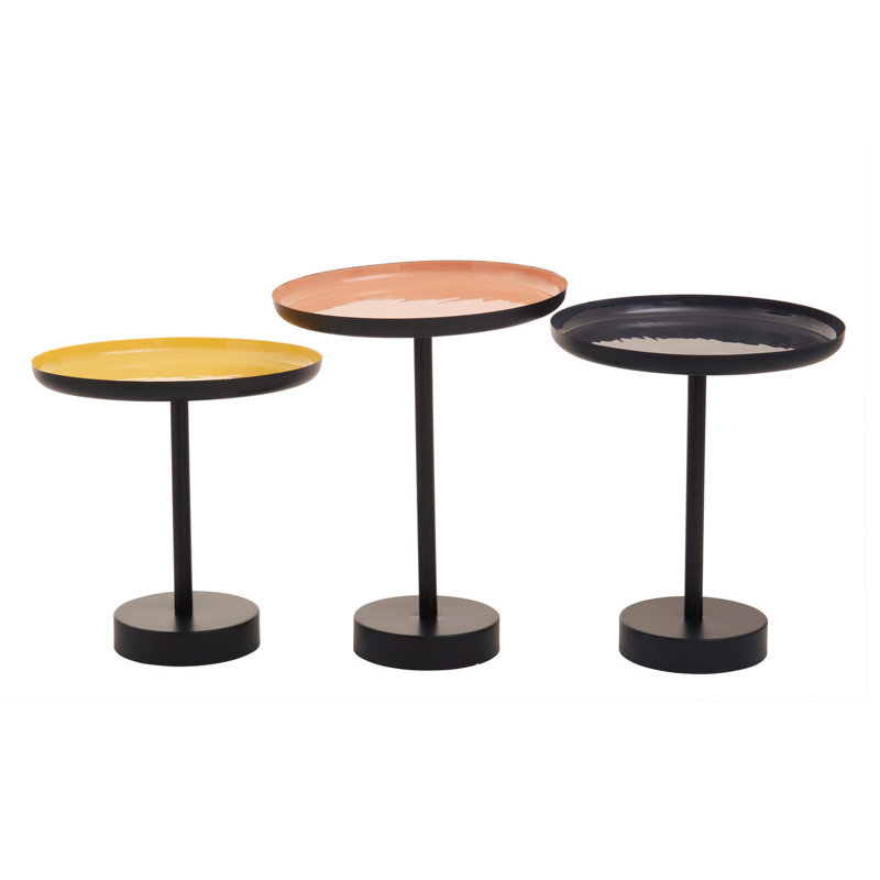 Ingamar Tray Top Pedestal Side Table Set