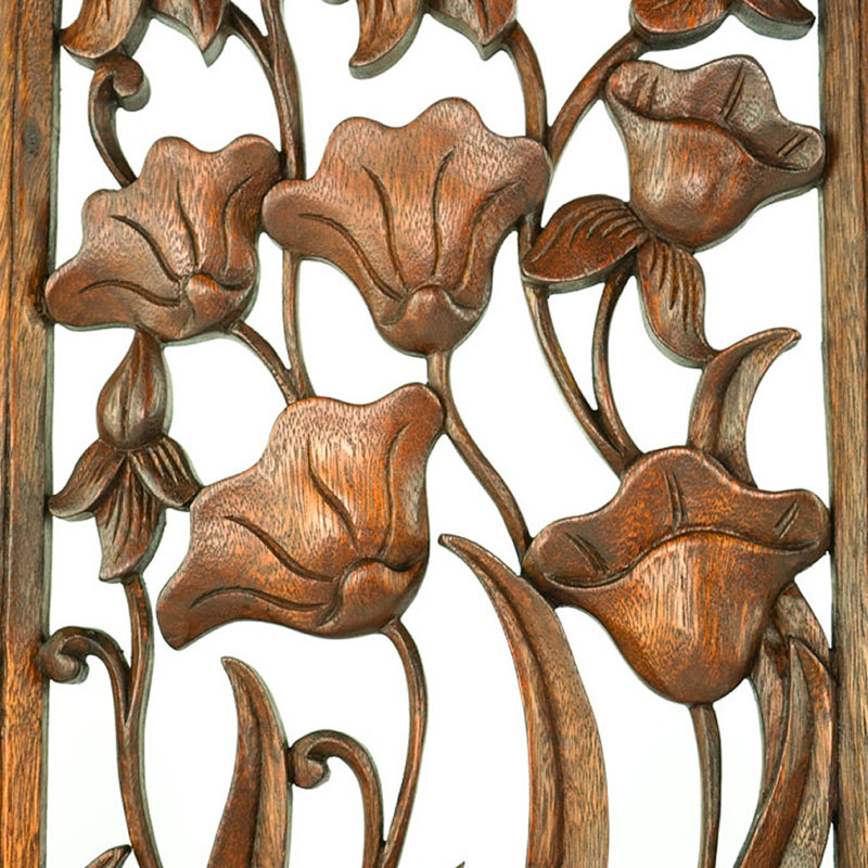 Handmade Plants & Flowers Wall Decor on Solid Wood