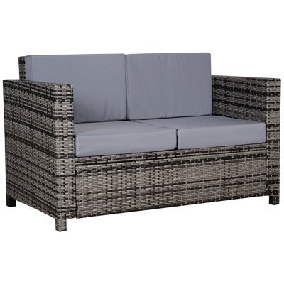 130cm Wide Rectangle Wicker Loveseat with Cushions