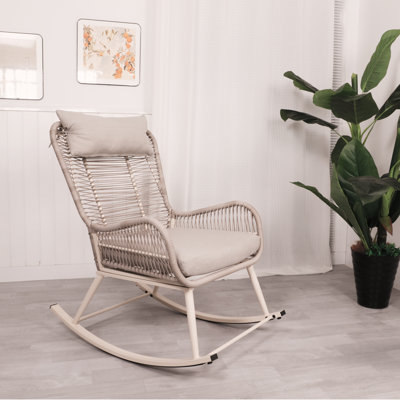 Omak Iron Outdoor Rocker Chair by Bay Isle Home