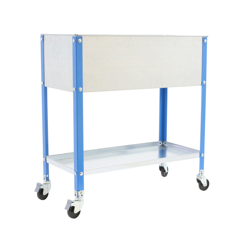Metal Potting Bench, 92.5cm H x 120cm W x 40cm D, Blue/White