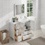 Ensemble de meuble-lavabo autoportant 42 po avec plateau en céramique et miroir assorti Brescia-27042797