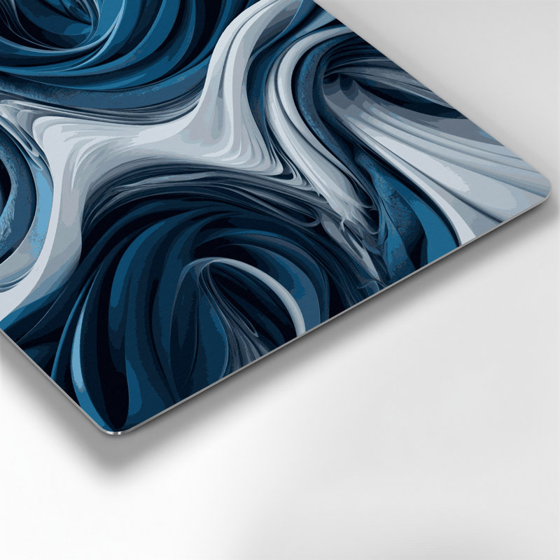 «Biomorphic Abstraction 66», art mural en métal bleu