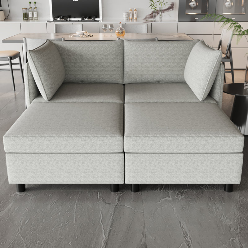 Chaise longue rembourrée Tanyia, Gris