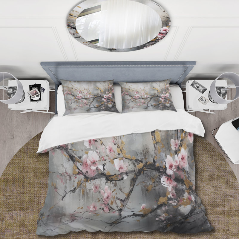Ensemble de housse de couette en microfibre / polyester Pink Orchid, Housse de couette pour très grand lit et 2 très