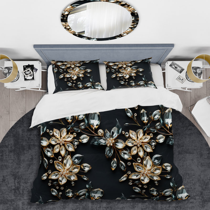 Ensemble de housse de couette Crystal Chandelier Elegance Motif I Fadil, Housse de couette pour très grand lit et 2 très