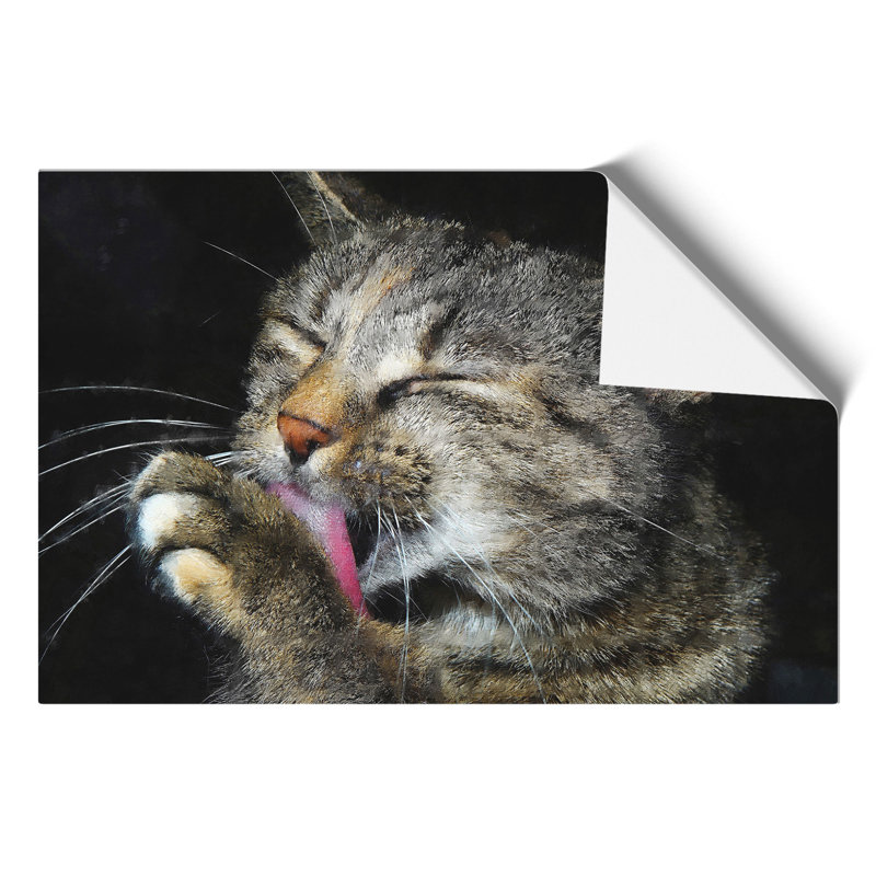 Portrait of a Cat Painting - Frameless Print, 21cm H x 30cm W x 0.1cm D