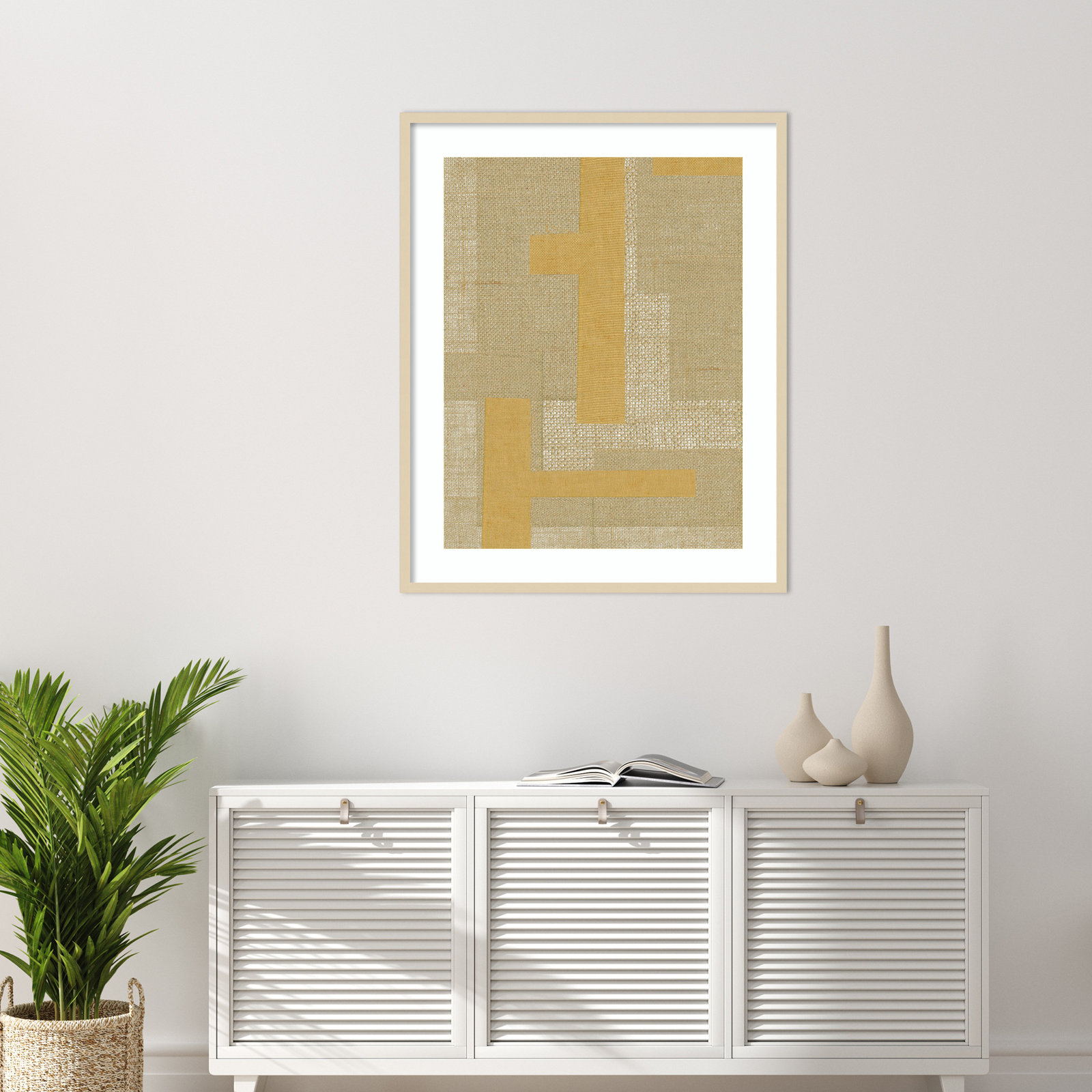 Fabric Pattern Collage No. 4 Print, Brown, 41" H x 33" W