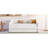 Twin Xl Linen Upholstered Daybed In Beige With Led Lighting, 2 Storage Drawers, And Functional Design Upholstery, Belt, Slats For Consistent Use-589101755