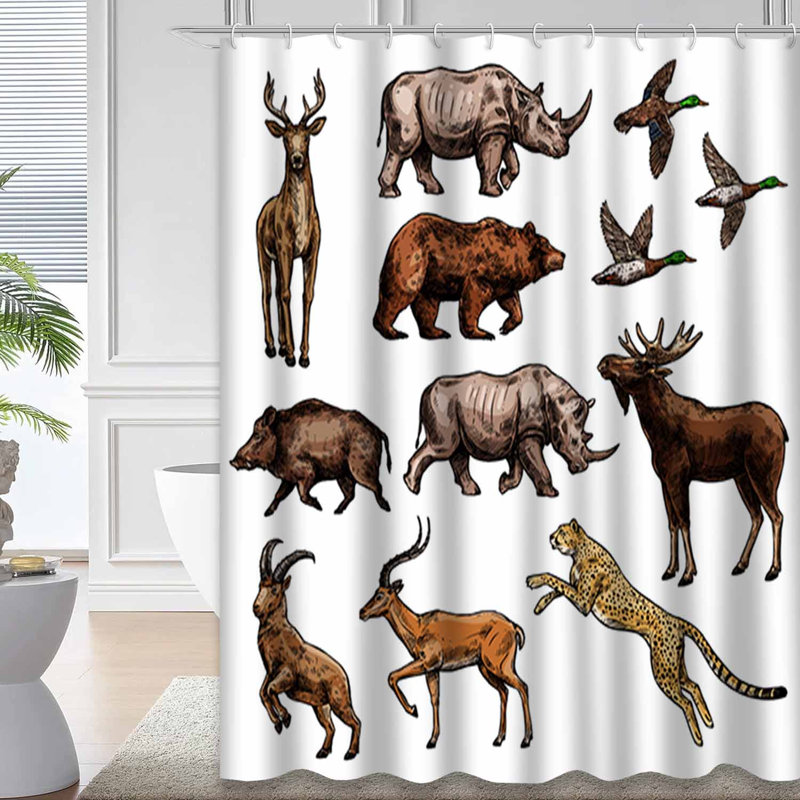 Rideau de douche Wild Animal, L 72 po x l 72 po