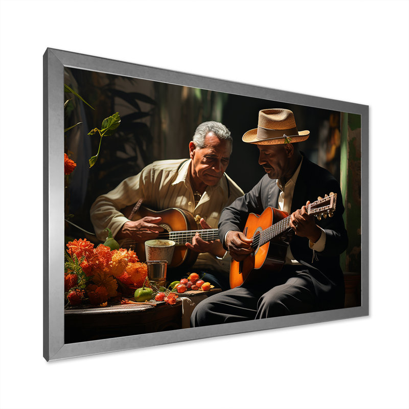 Cuba Tropical Rhythms I - impression, Cadre simple argenté, H 16 po x l 32 po x P 1 po
