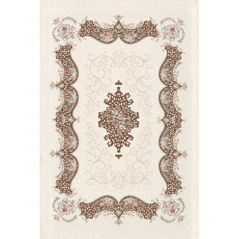Stylish Woven Carpet (4 x 6 Feet), 100% Polyester, 0.3 in Pile Height | Antibacterial, Non-Slip PVC Dot Underside | Machine Washable, 3D Digital Printed Design | Perfect for Living Room, Bedroom & Office Decor