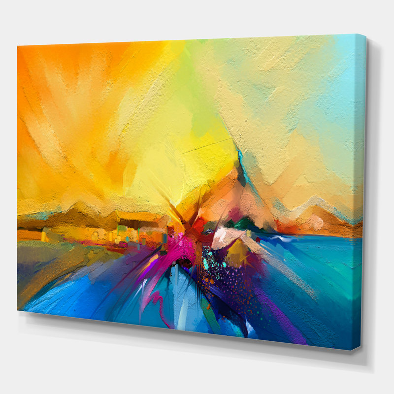 «Abstract Colorful Seascape VI», reproduction d'art sur toile, H 36 po x l 46 po x P 1,5 po, Toile tendue