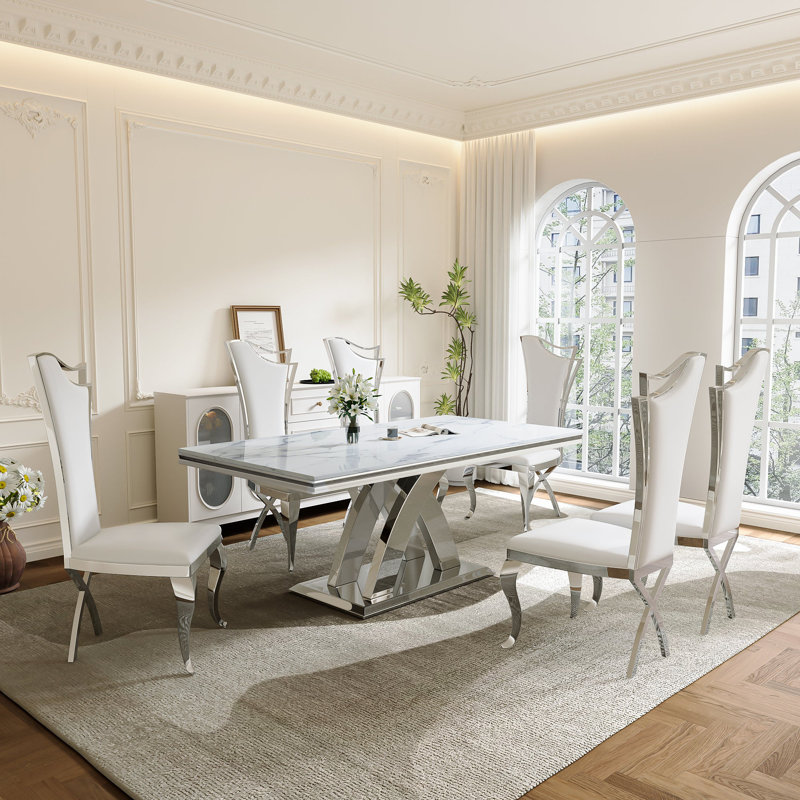 Burdell Dt0218 Rectangular Dining Table, Gold