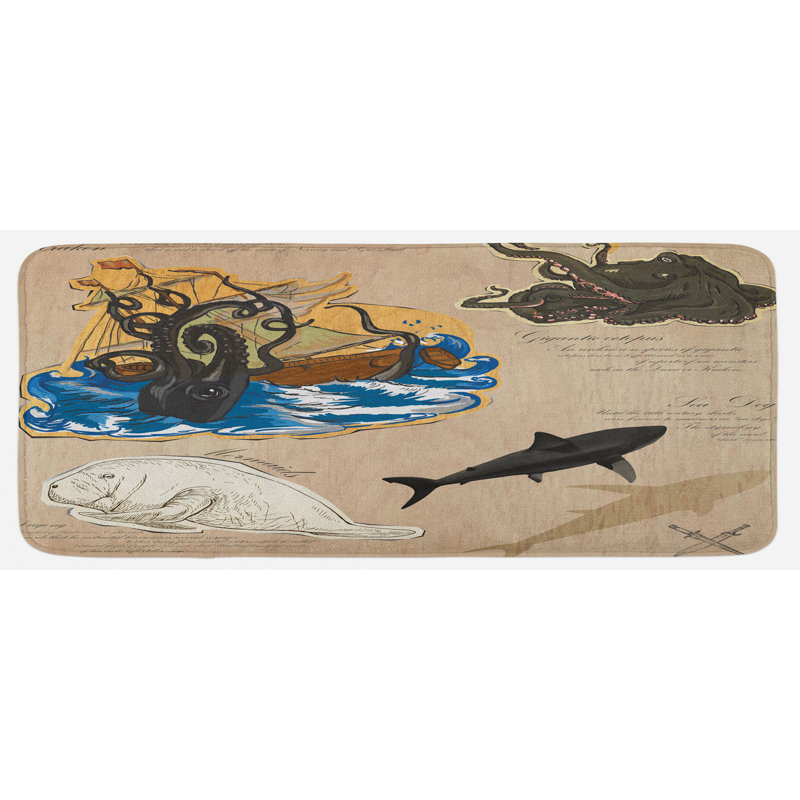 Coastal Polyester Kitchen Mat