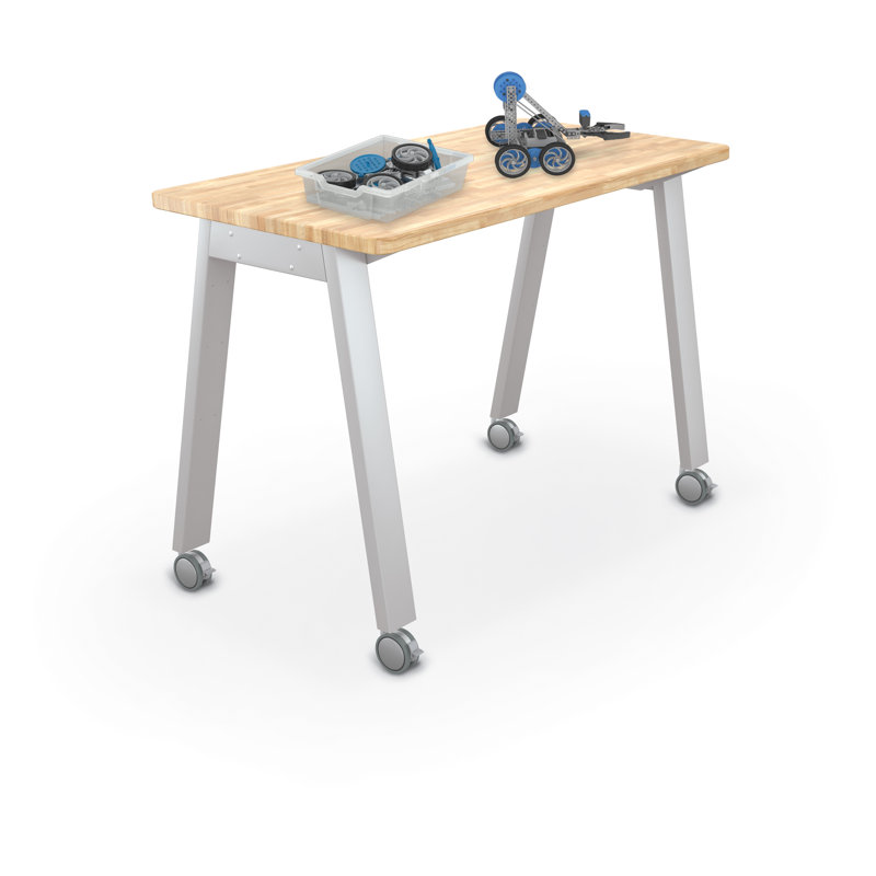 Compass Makerspace Activity Table with Rectangle Butcher Block Top 42"H Base, 42" H x 60" L x 30" W