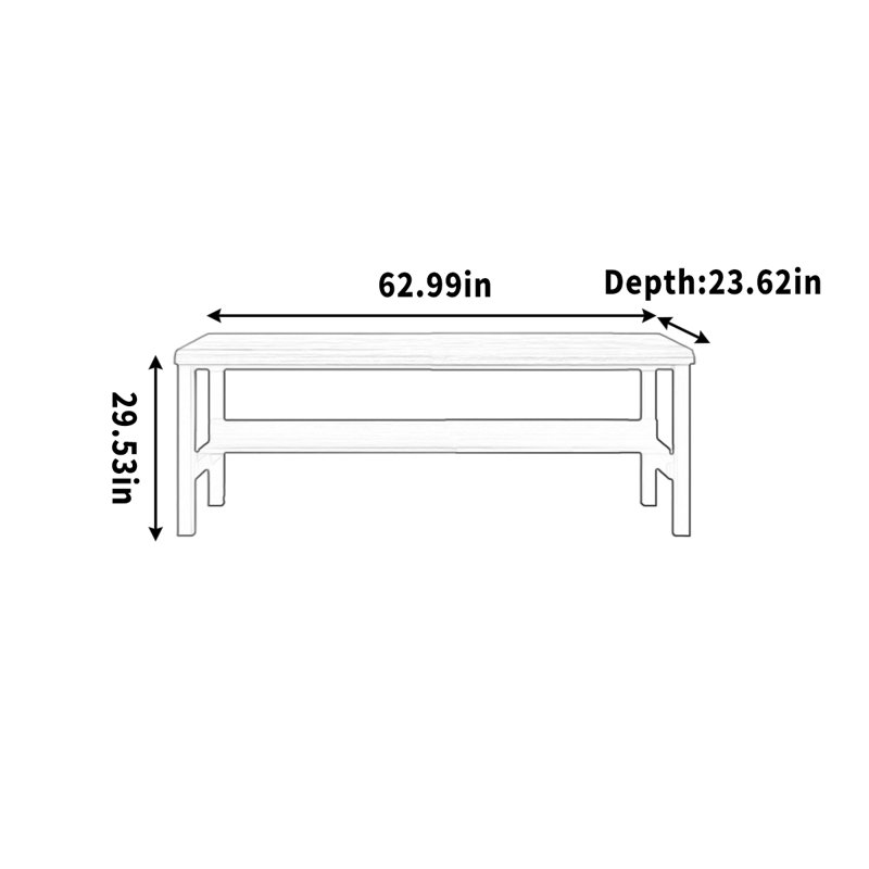 Pieds en fer massif en forme de H à bords biseautés, H 29,53 po x l 62,99 po x P 23,62 po