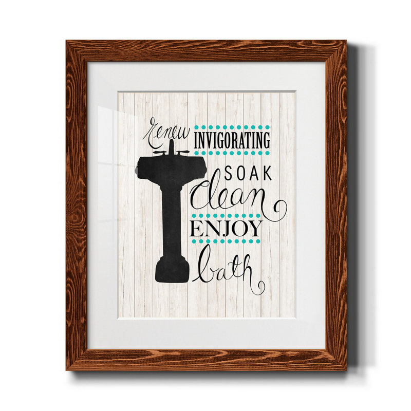 «Invigorating Soak», reproduction d'art textuel sur papier encadré, Érable, H 20 po x l 17 po x P 1,5 po