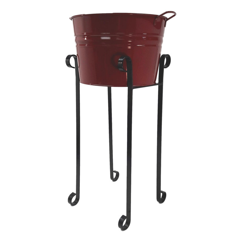 Garsteaode Metal Beverage Tub, Red