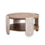 Table d'appoint de style palais rétro avec double rangement, table basse en bois massif pour petits espaces, polyvalente et facile à assembler, cadre de salon à double rangement, charme rétro et fonctionnalité moderne, assemblage facile