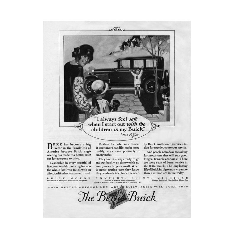 «Best Buick Cars», artiste inconnu, art sur toile, 1925, H 47 po x l 35 po