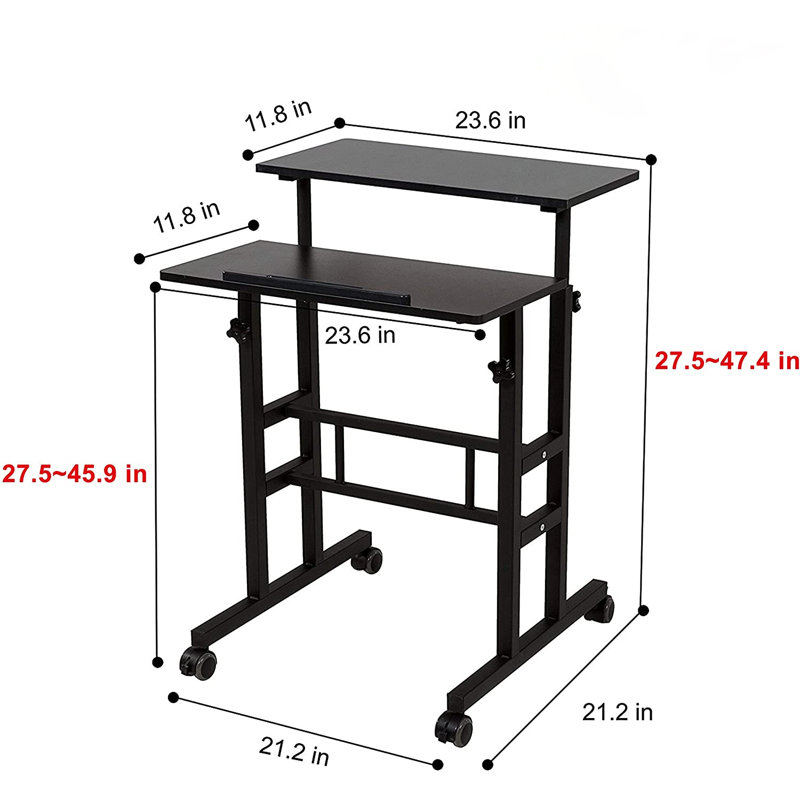 Plateau pour ordinateur portable Fishersville, Noir