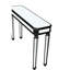Console noire et argentée avec sculpture de style rétro, fixation au sol pour le salon - l 48 po x H 32,7 po x P 14 po, grain de verre en bois massif et miroir, forme triangulaire noir + argent