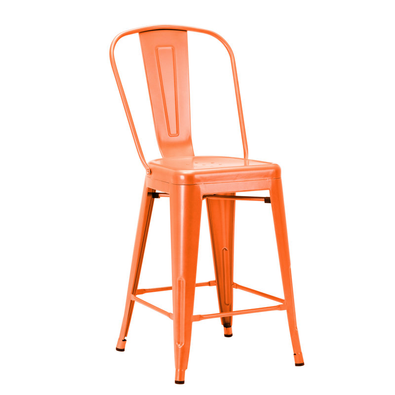 Tabouret de bar galvanisé Gainsborough, 24 po, Orange