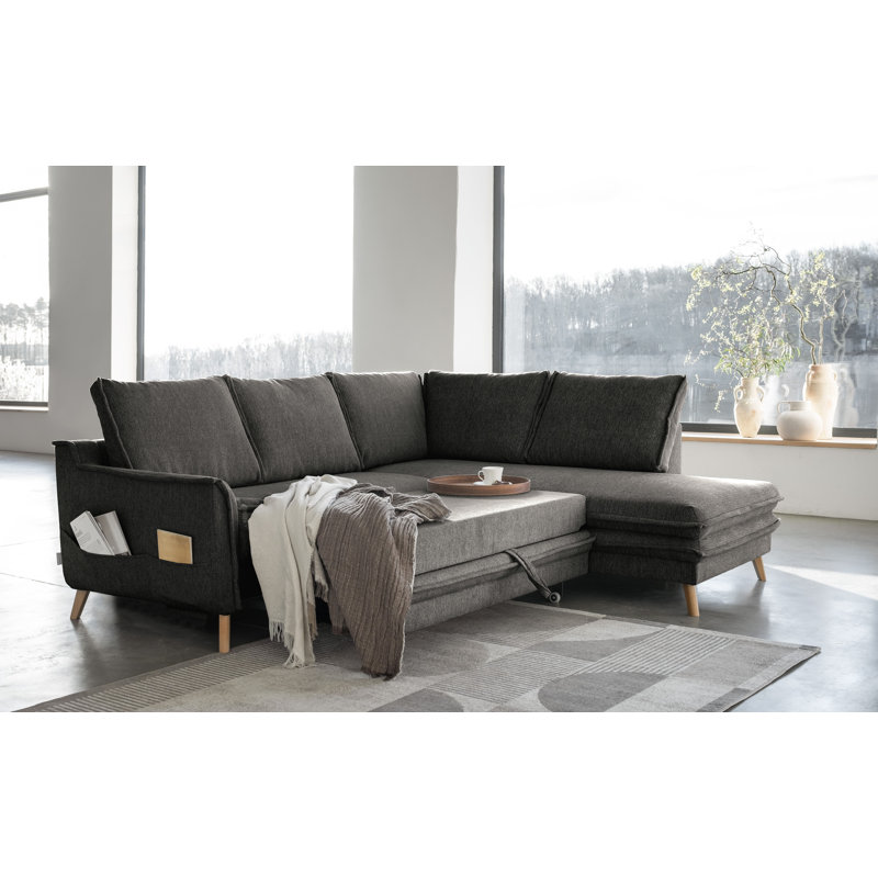 Charming Charlie Limited 6 Seater Sofa Bed, Dark grey, Right facing