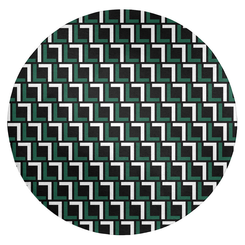 Geometric Indoor Rug, Round 5'