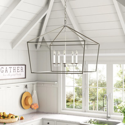 Tari 5-Light Dimmable Geometric Lantern Chandelier 