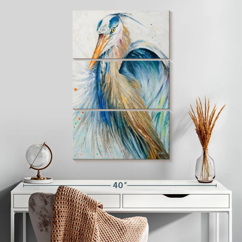 Bramon New Blue Heron II, H 32 po x l 20 po