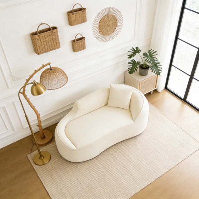 Canapé-lit moderne en chenille avec siège profond et 1 coussin
