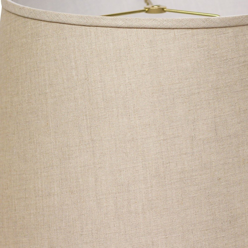 14" Rounded Empire Slanted Linen Lampshade, 10" H x 14" W x 14" D, Dark Brown