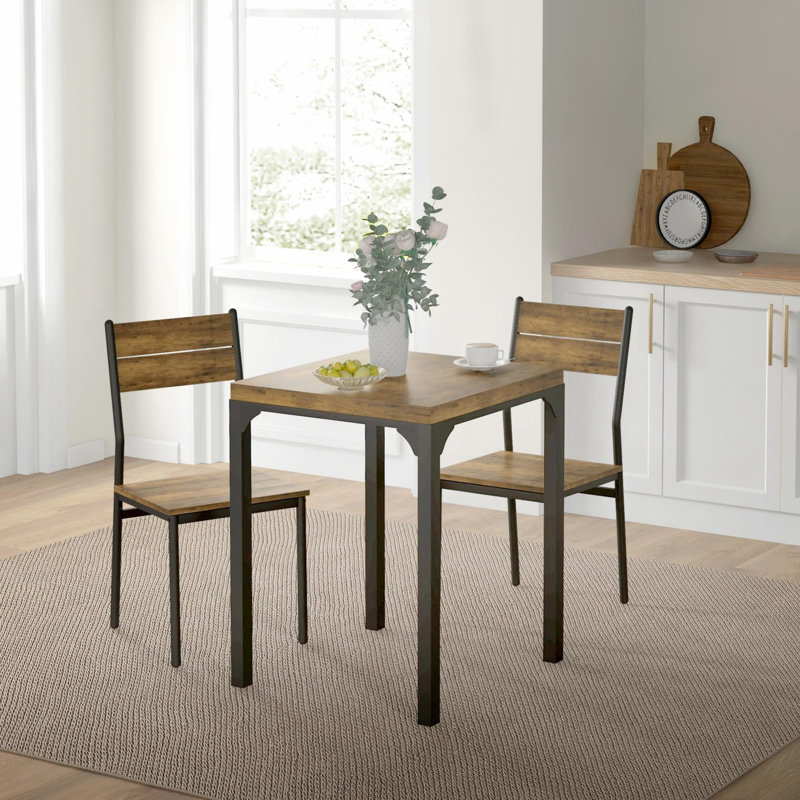 Ensemble de table de salle à manger 3 pièces, table de cuisine et 2 chaises, ensemble de salle à manger pour petits espaces