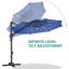 Parasol de patio en porte-à-faux 10 pi, DEL solaire, rotation à 360 °, protection UV pour la cour arrière, bleu marine-1152352965