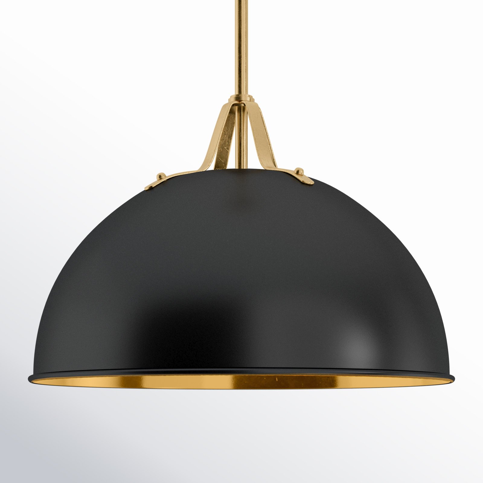 Carlisa Dimmable Single Light Pendant, Black/Gold