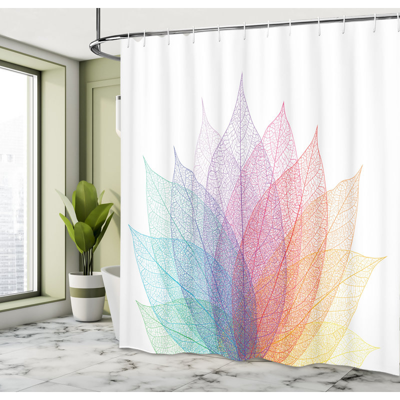 Ensemble de rideau de douche + crochets, H 69 po x l 105 po