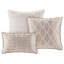 Édredon de luxe taupe 7 pièces - Chenille très grand avec oreillers inclus et lavable