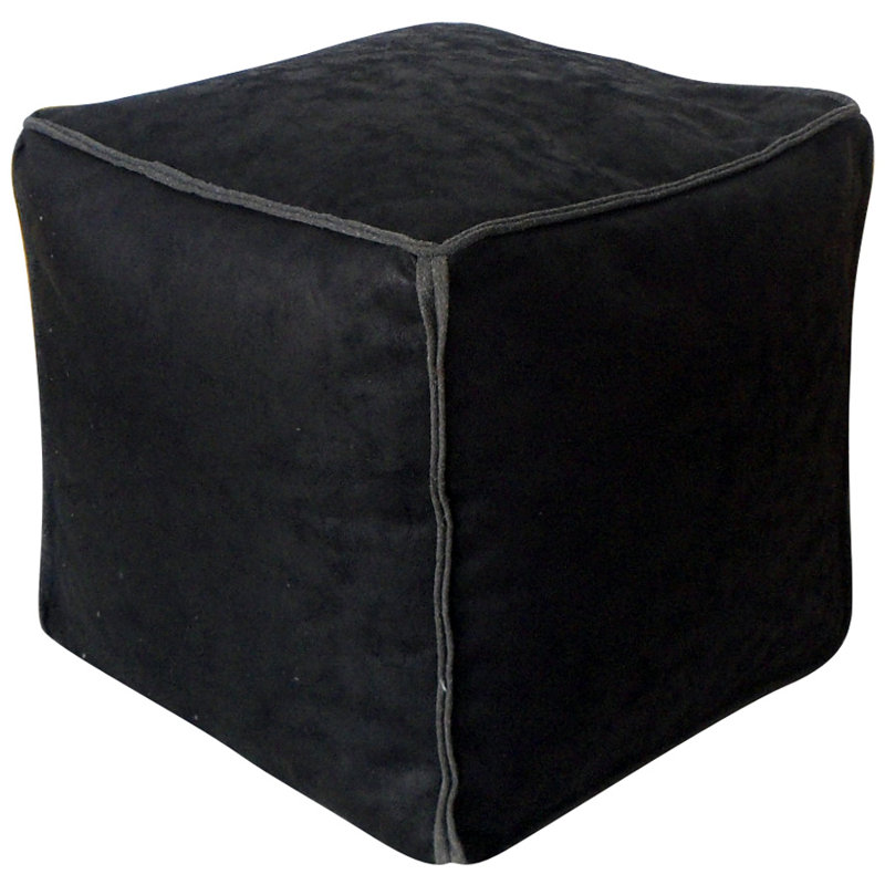 Tannehill Faux Leather Pouf, Black
