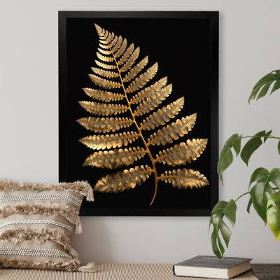 Golden Fern on Black II - reproduction d'art sur toile