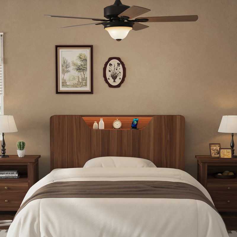 Queen Size RGB LED Storage Headboard with Charging Station, App & Remote Control, Wood Frame, Headboard Only, Queen