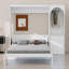 Lit escamotable classique avec 3 tiroirs, tablette de rangement et tringle pour garde-robe-783713824
