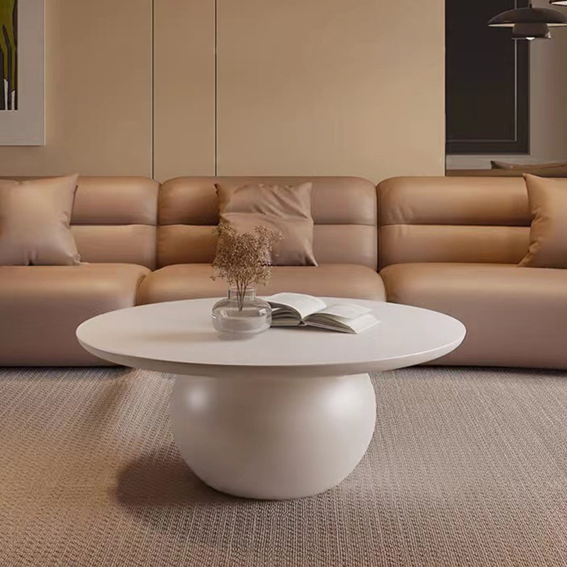 Table basse simple de style italien, Blanc cassé, Blanc cassé