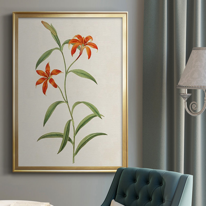 Fleurs des saisons III, reproduction encadrée de qualité supérieure - prête à être accrochée, H 24,5 po x l 18,5 po, Or