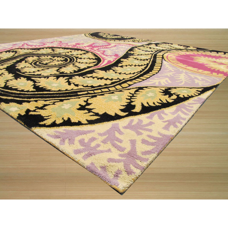 Tapis rond en laine touffeté à la main opulent Nina, Rond 7 pi 9 po